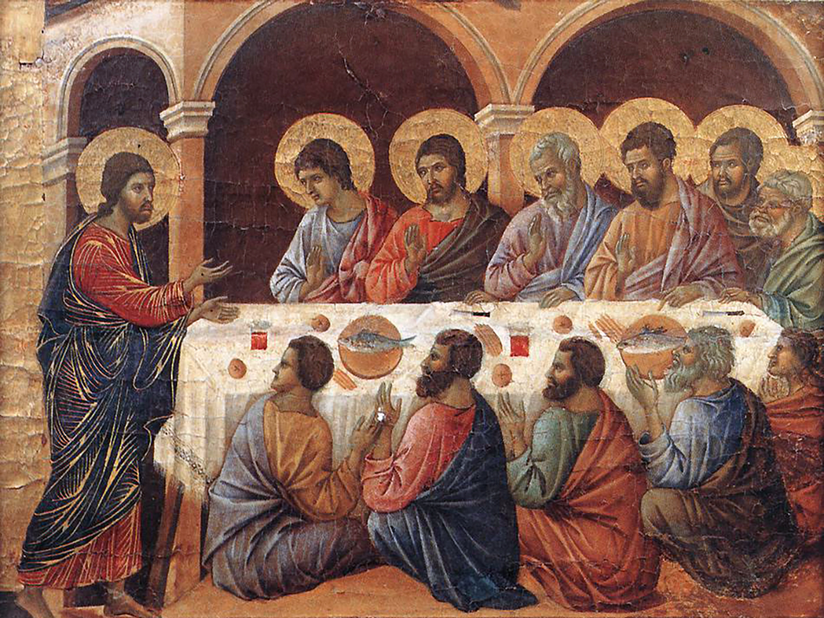 Duccio di Buoninsegna, Zmartwychwstały Jezus ukazuje się Apostołom (XIV w.)