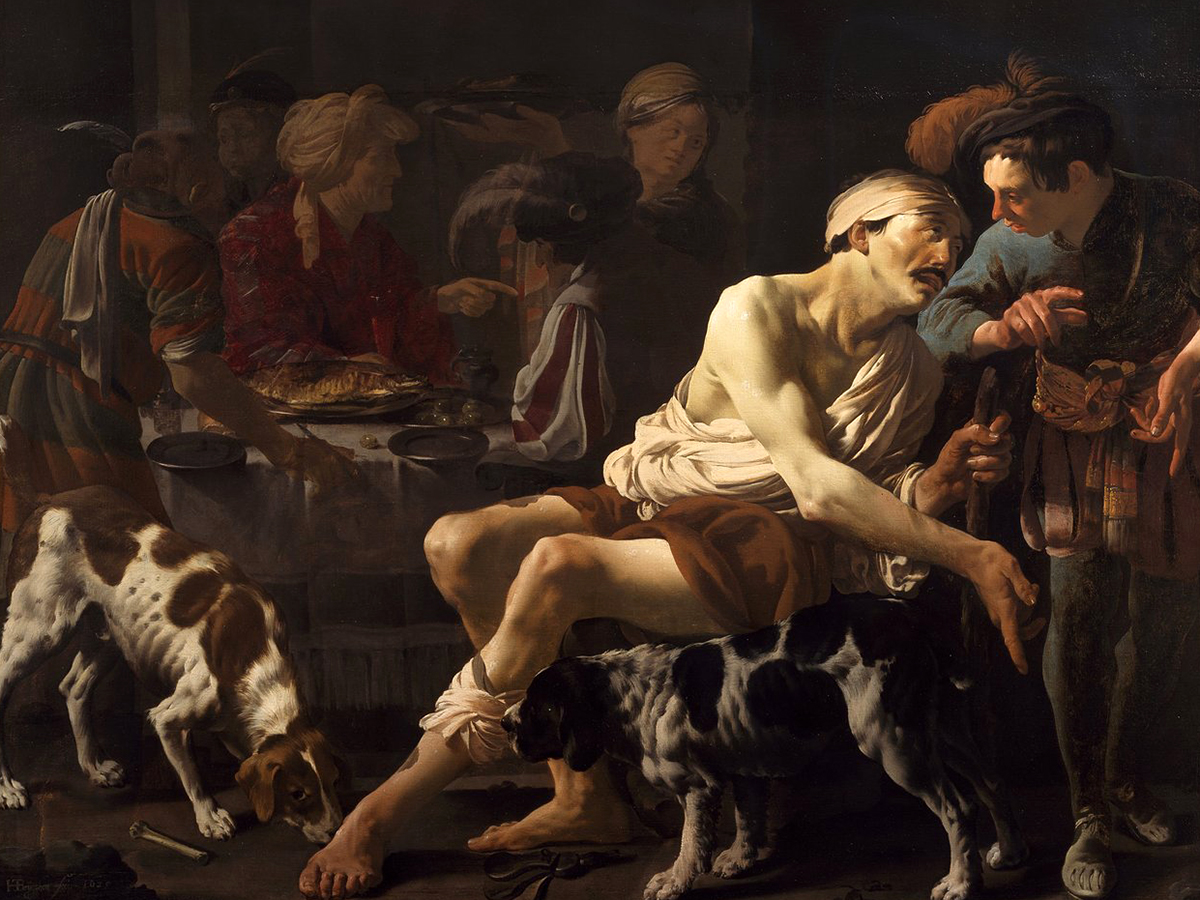 Hendrick Jansz Terbrugghen, Bogacz i Łazarz, 1625